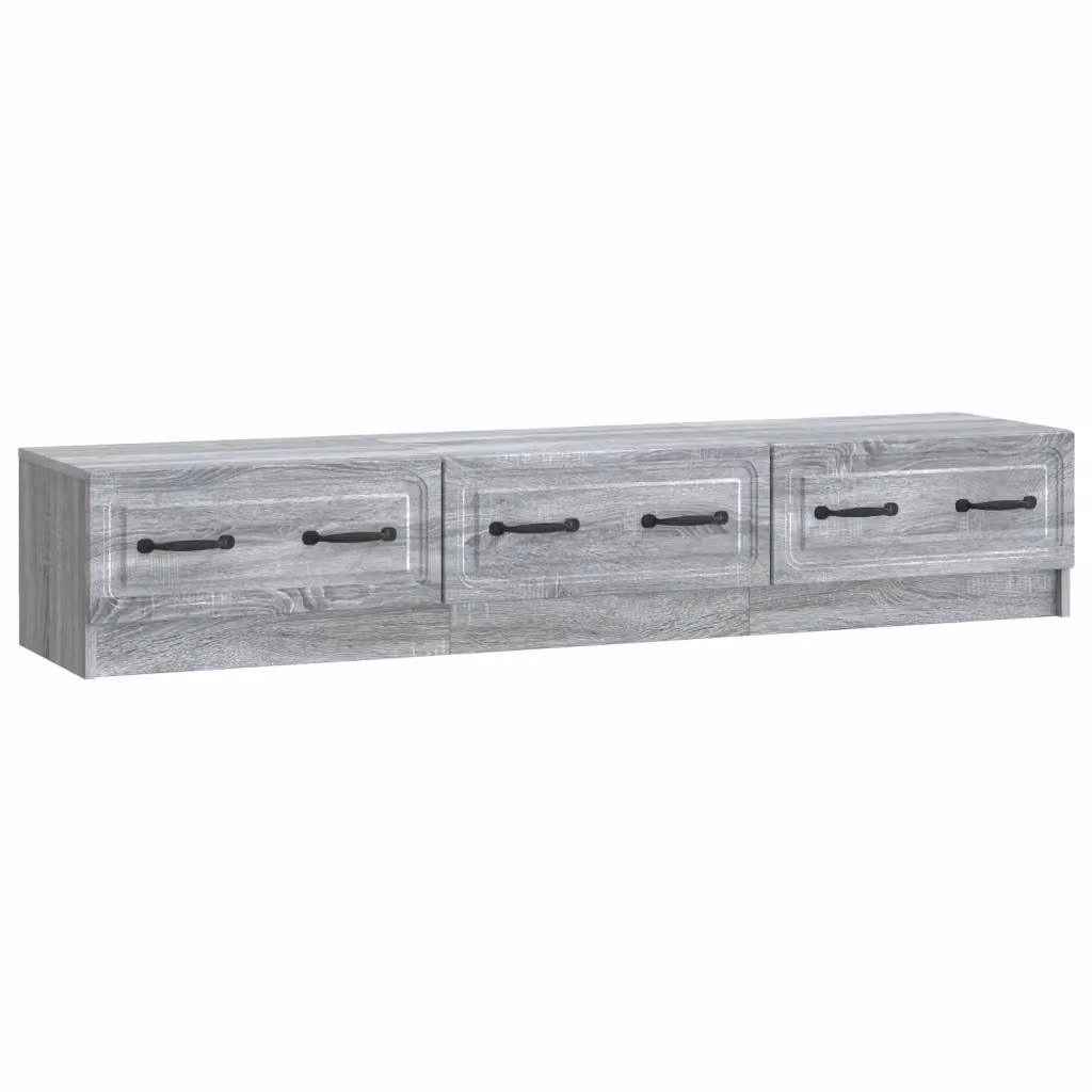 Mobile TV moderno vidaXL in legno e metallo grigio L 147 x P 34,5 x H 27 cm – 2