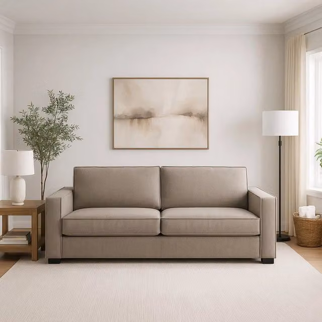 Divano a 2 posti Arki TALAMO ITALIA in tessuto beige, design moderno con coperture rimovibili, L: 180 cm, P: 45 cm, H: 95 cm