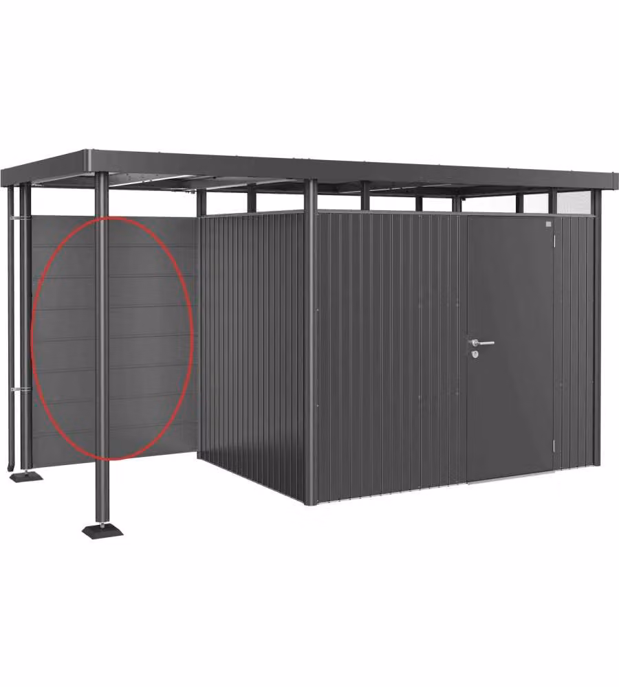 Biohort parete posteriore grigia per tetto laterale H2-H5 134x181 cm