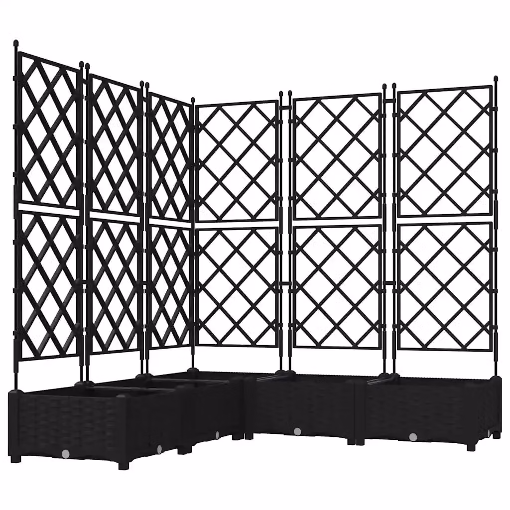 Set di 5 fioriere da esterno vidaXL in acciaio nero per giardino, L/P/H: 120 x 120 x 125,5 cm – 2