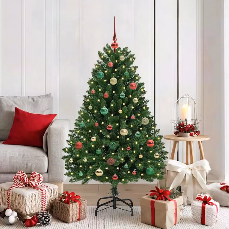 Albero di Natale artificiale moderno vidaXL verde con 150 LED bianco caldo