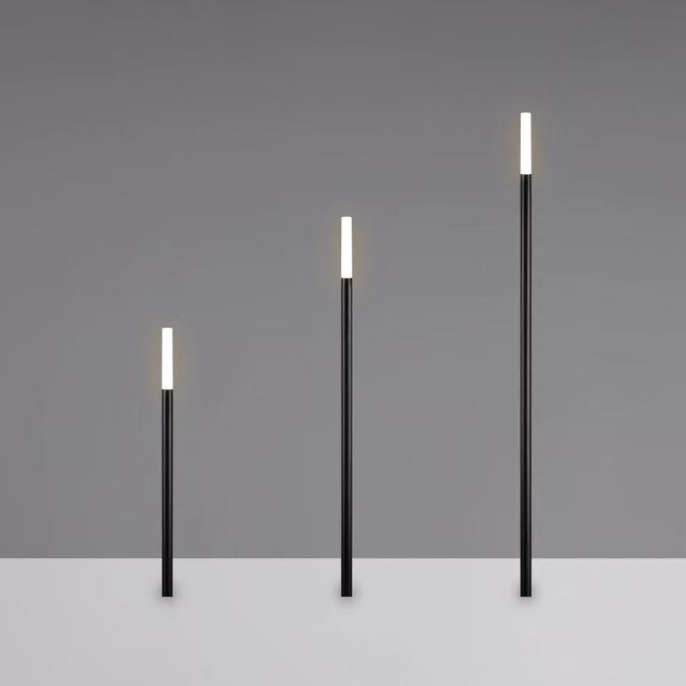 Reality Leuchten Lampada LED con picchetto STICK, nera, a 3 luci, IP44, spina STICK, Nero, Metallo, Moderno