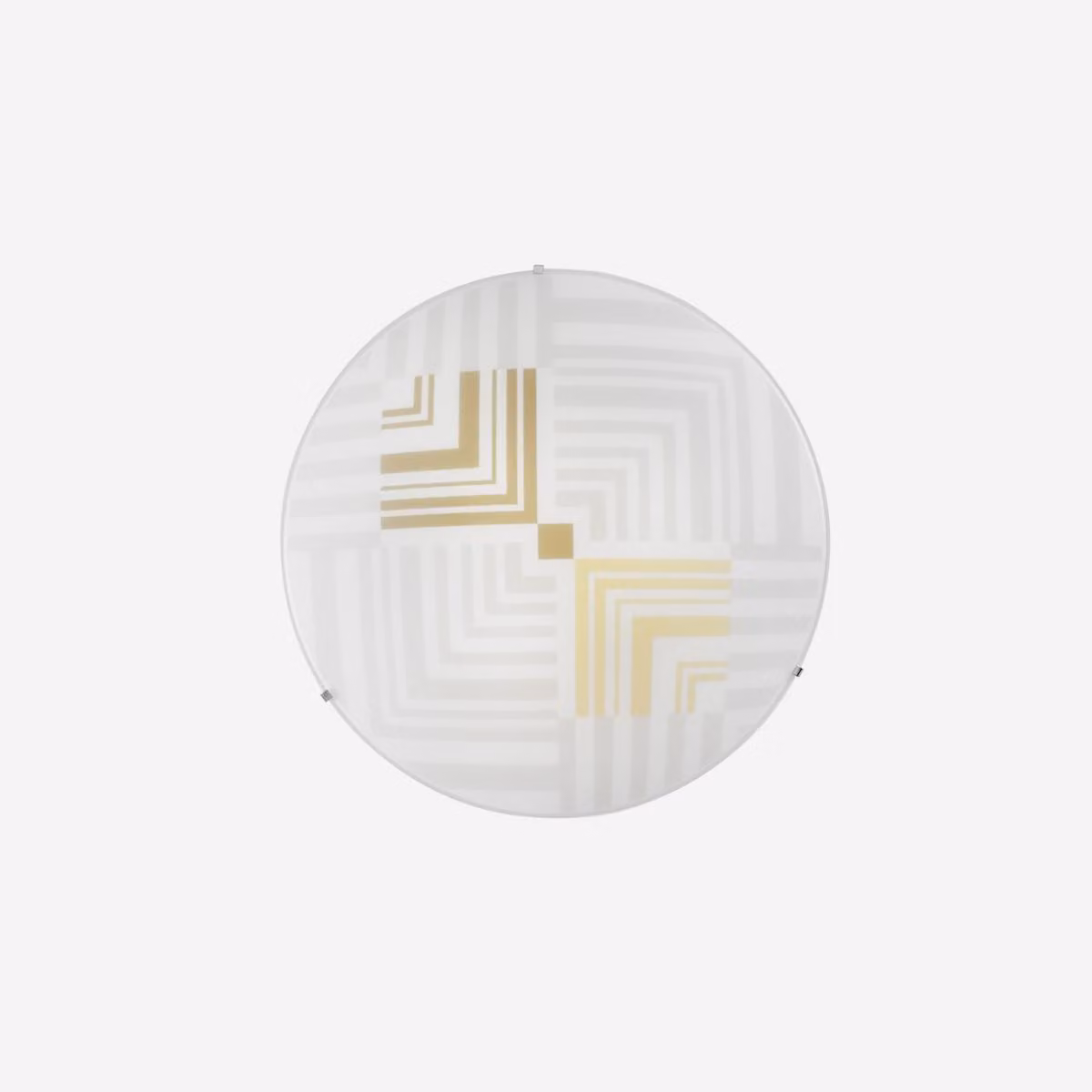 SEVENTY: Plafoniera a soffitto in vetro bianco, 2 attacchi E27, dimensioni 30x30x7 cm.