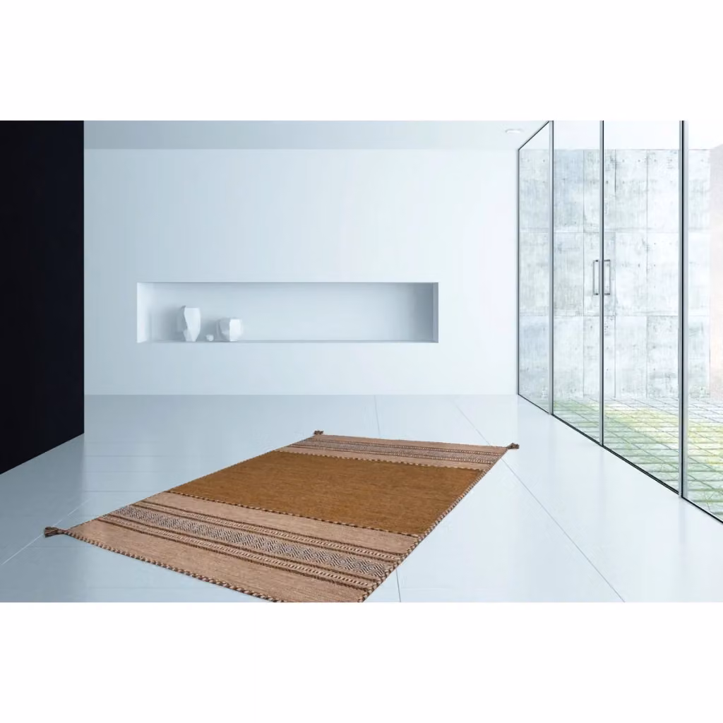 Tappeto in cotone intrecciato Kendra Home Alhambra Native 325 marrone e beige con design geometrico boho stile rettangolare – 2