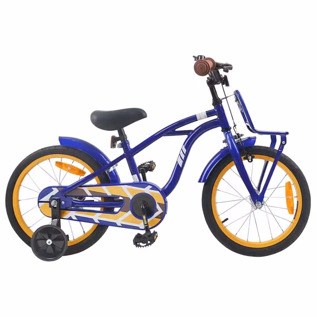 Bicicletta per bambini da 16 pollici in metallo e gomma, colore blu – 2