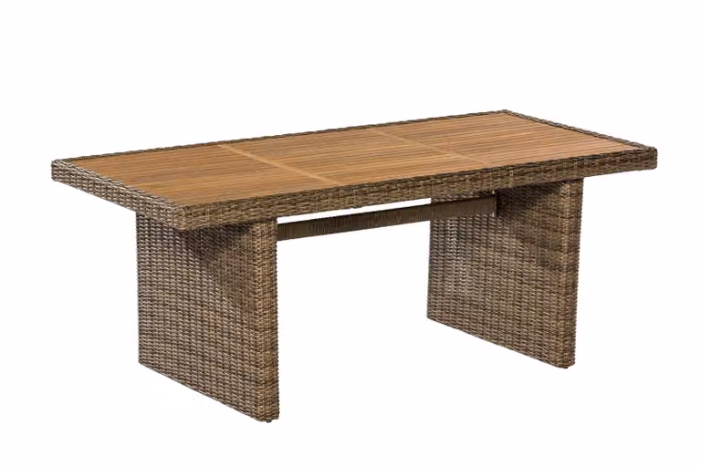 Tavolo Merxx "Toskana" 185 x 90 cm, alluminio/resina intrecciata/acacia