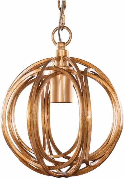 Lampada a sospensione moderna Luzem II di KENDRA HOME in metallo color oro/ottone con design a sfera