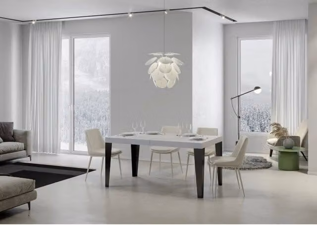 Tavolo allungabile Flame Premium ITAMOBY Bianco Frassino con telaio Antracite L: 200-460 cm, P: 90 cm