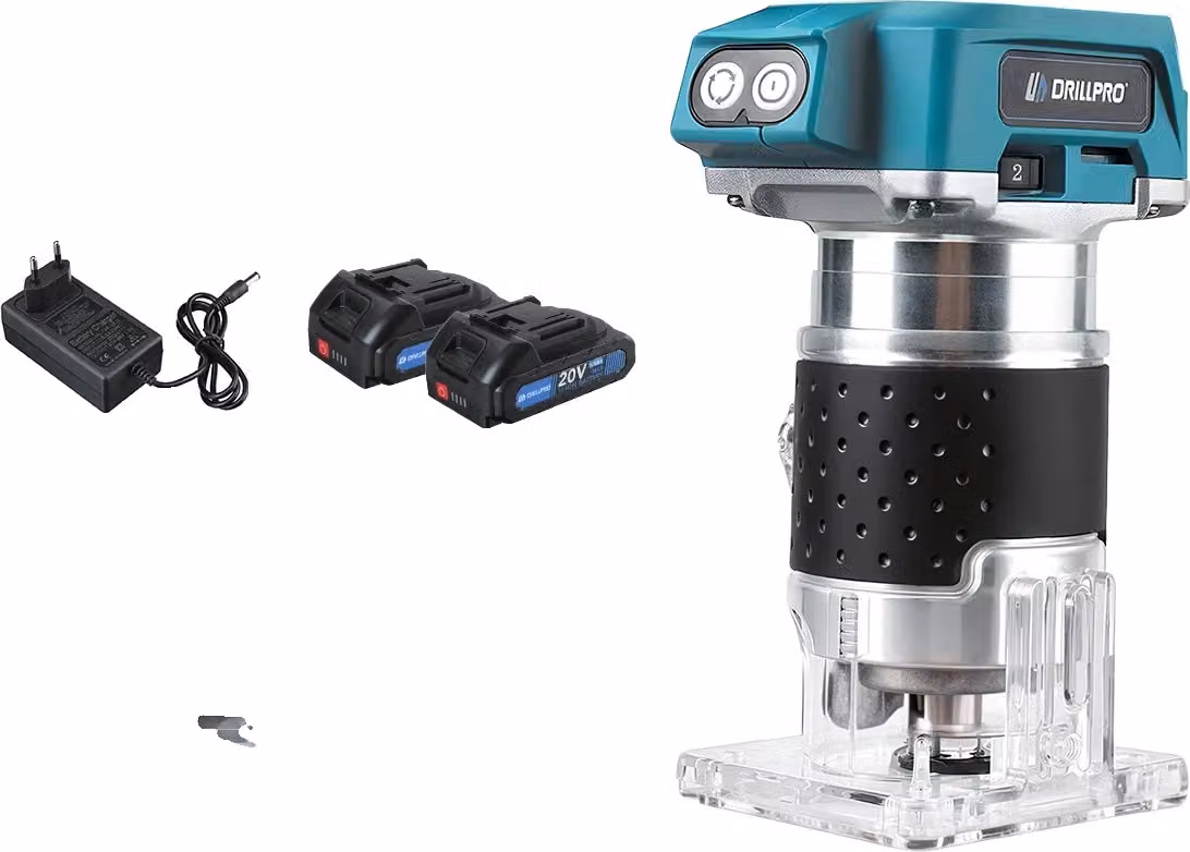 Tagliabordi elettrico Drillpro, 6 velocità, funzionamento a batteria, due batterie