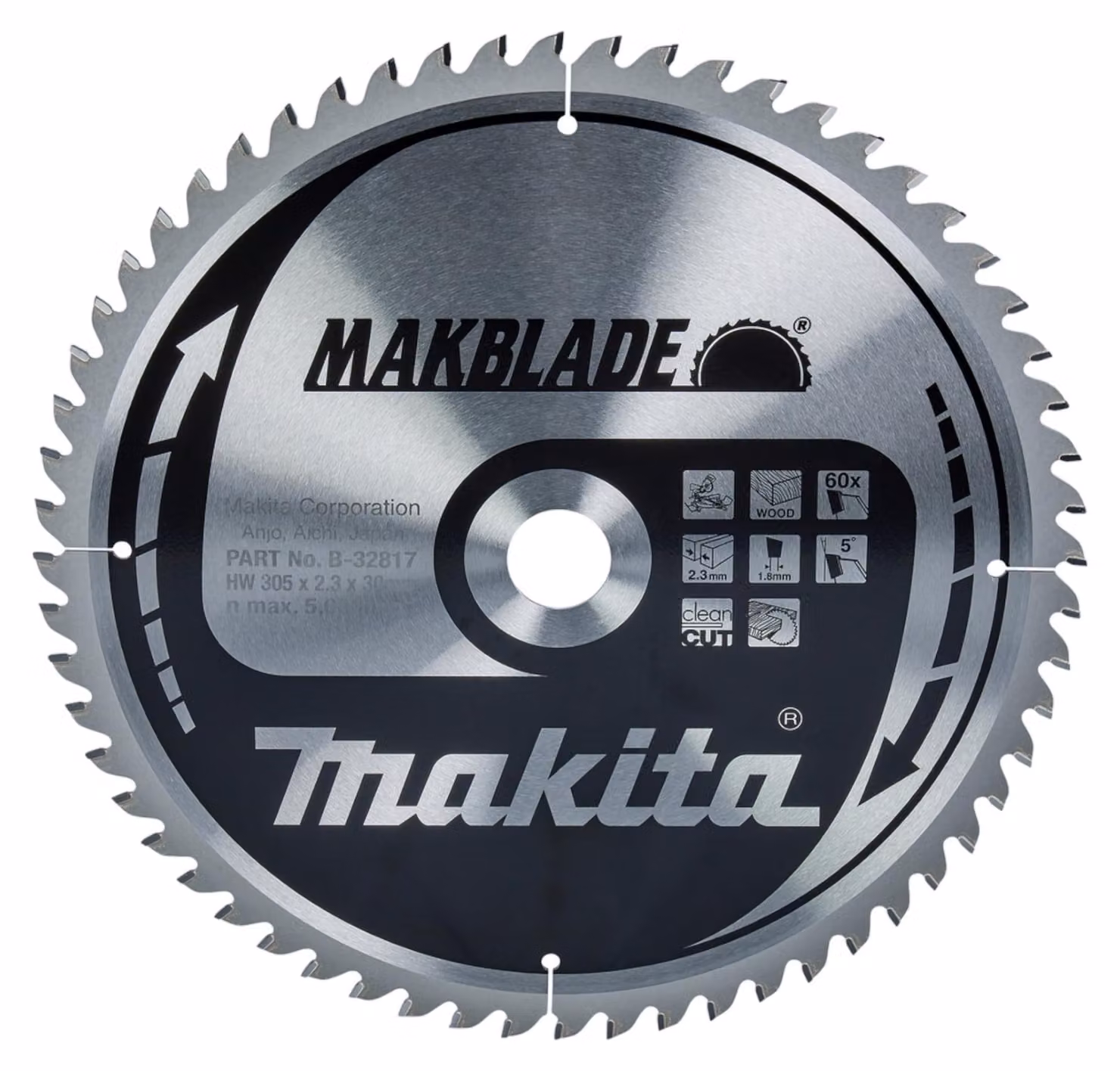 Lama per sega circolare Makita MAKBLADE 305 x 30 x 2,3 mm, 60 denti (B-32817) per legno