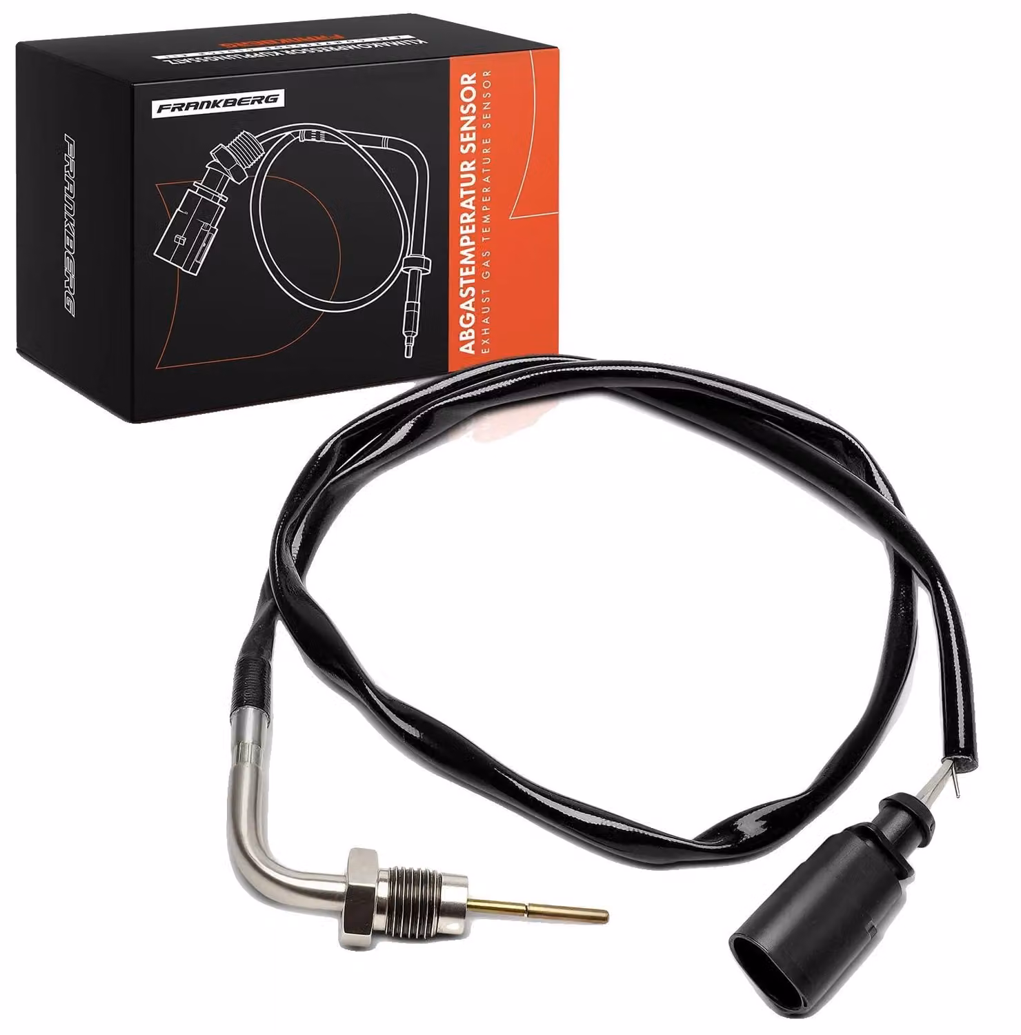 Sensore di temperatura, lunghezza 807 mm, lunghezza del cavo 762 mm, dimensione filettatura M14x1,5, connettori 2, codice OEM 04L906088ES