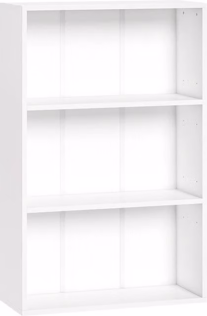 Libreria HOMCOM con 3 scomparti e ripiano regolabile, Bianco, L: 60 cm, P: 24 cm, H: 93 cm – 1