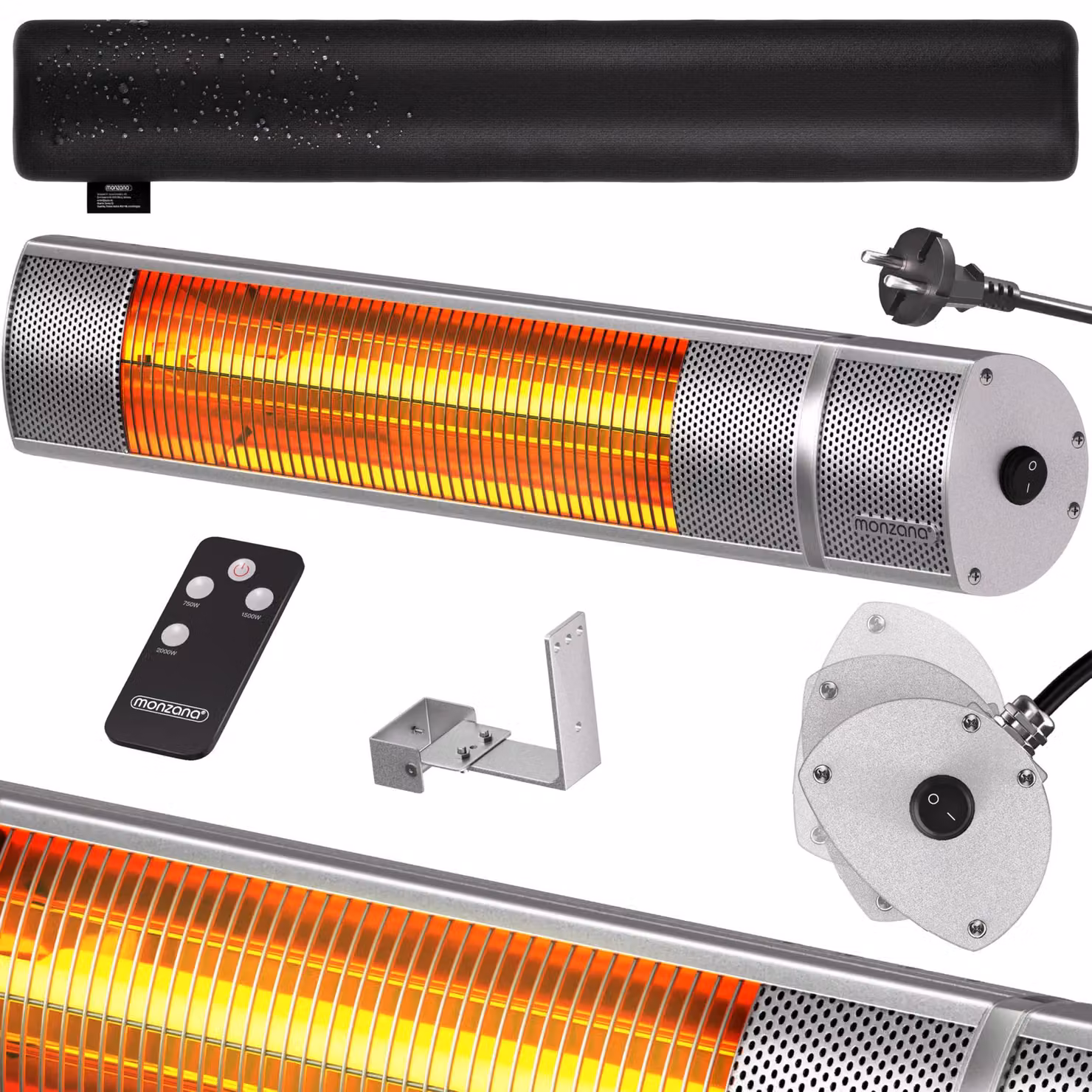 Riscaldatore a infrarossi da parete per esterni - Potenza: 2000 Watt