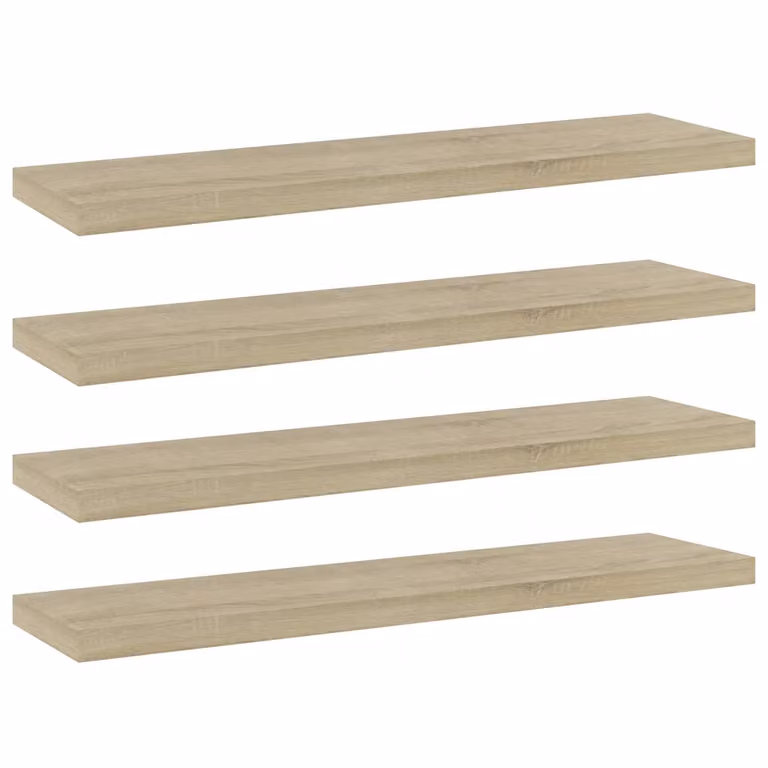Set di 4 ripiani per libreria vidaXL in legno multistrato, colore Rovere Sonoma, L 40 cm x P 10 cm x H 1,5 cm