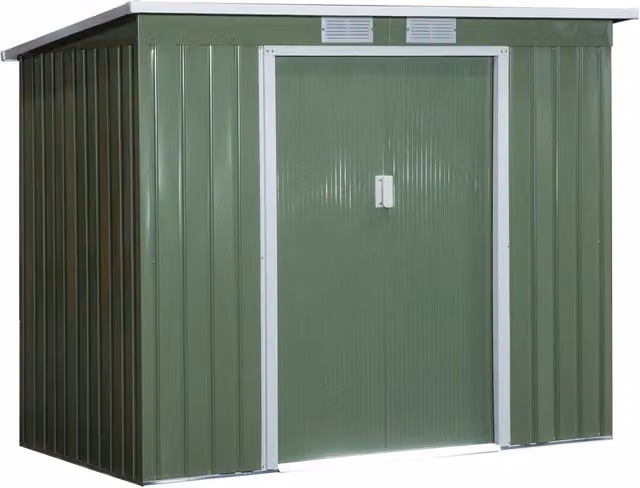 Casetta Box da Giardino 213x130x173 cm in Acciaio Verde