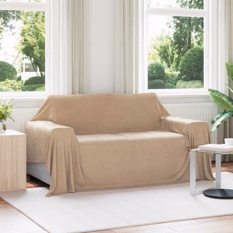 Coperta in pile vidaXL color beige e marrone, L 280 cm x P 210 cm