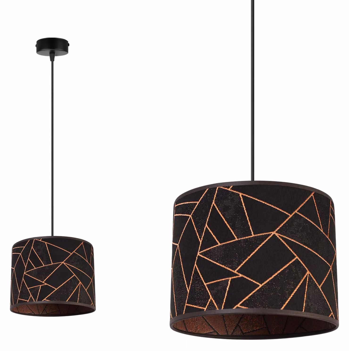 Lampadario a sospensione con motivo in rame – Lampada a sospensione moderna con paralume, lampada da soffitto per soggiorno e sala da pranzo