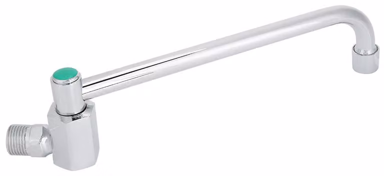 Rubinetto da cucina semiautomatico in lega di rame, montato a parete, ruotabile a 360 gradi (25 cm)