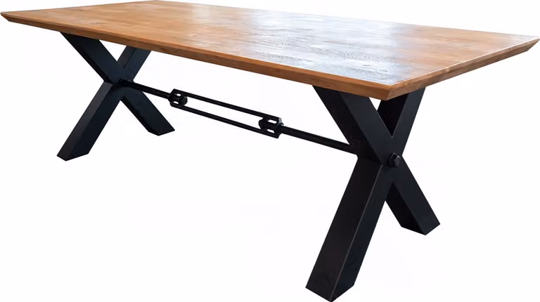 KAWOLA Tavolo da pranzo PALO in acacia massiccia con bordatura svizzera 240x100 cm