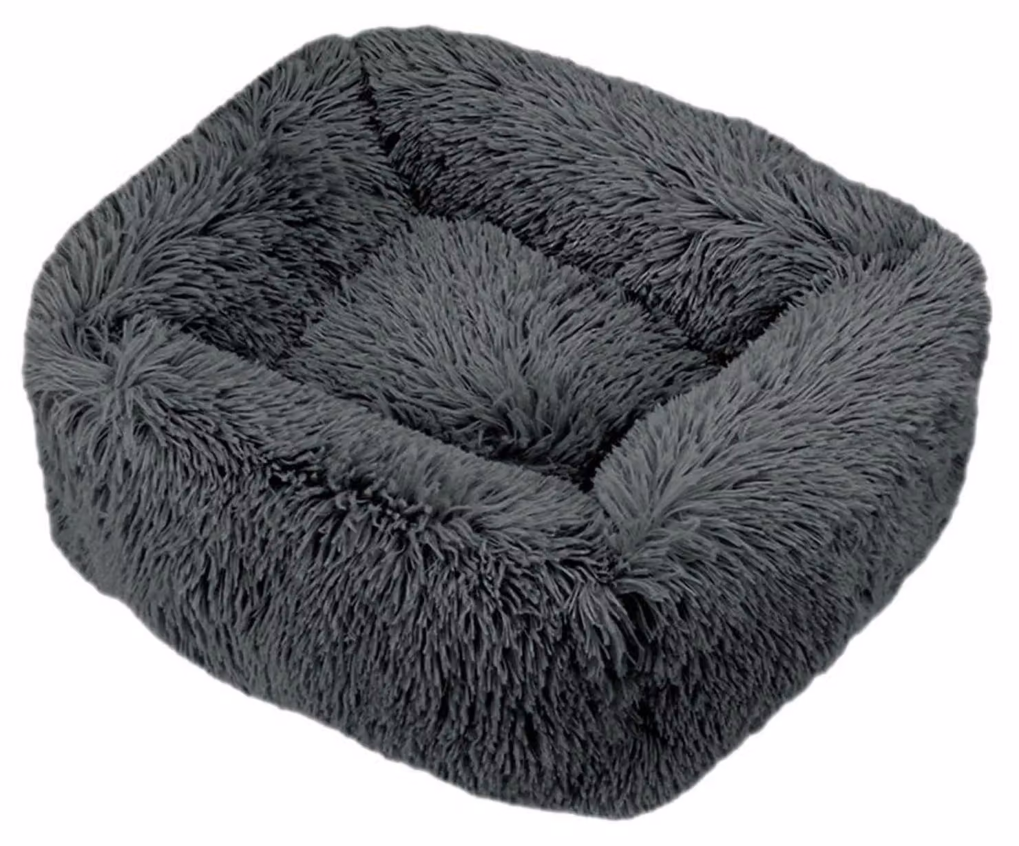 Cuccia ortopedica per cani, rettangolare, imbottita, effetto nuvola, adatta anche per gatti, colore grigio, taglia M, dimensioni 66x55 cm