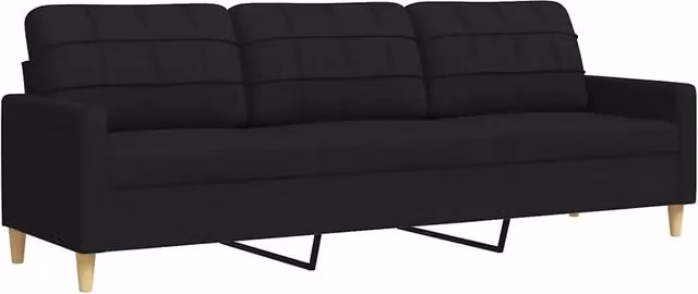 Divano | Divano da soggiorno | Sofa a 3 Posti Nero 210 cm in Tessuto