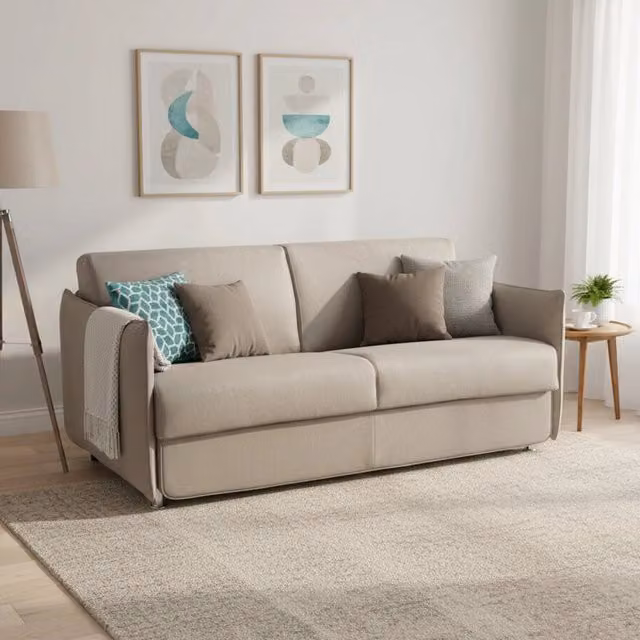 Divano Letto Gravere DMORA 3 Posti Sfoderabile Made in Italy Grigio Tortora L: 200 cm, P: 95 cm
