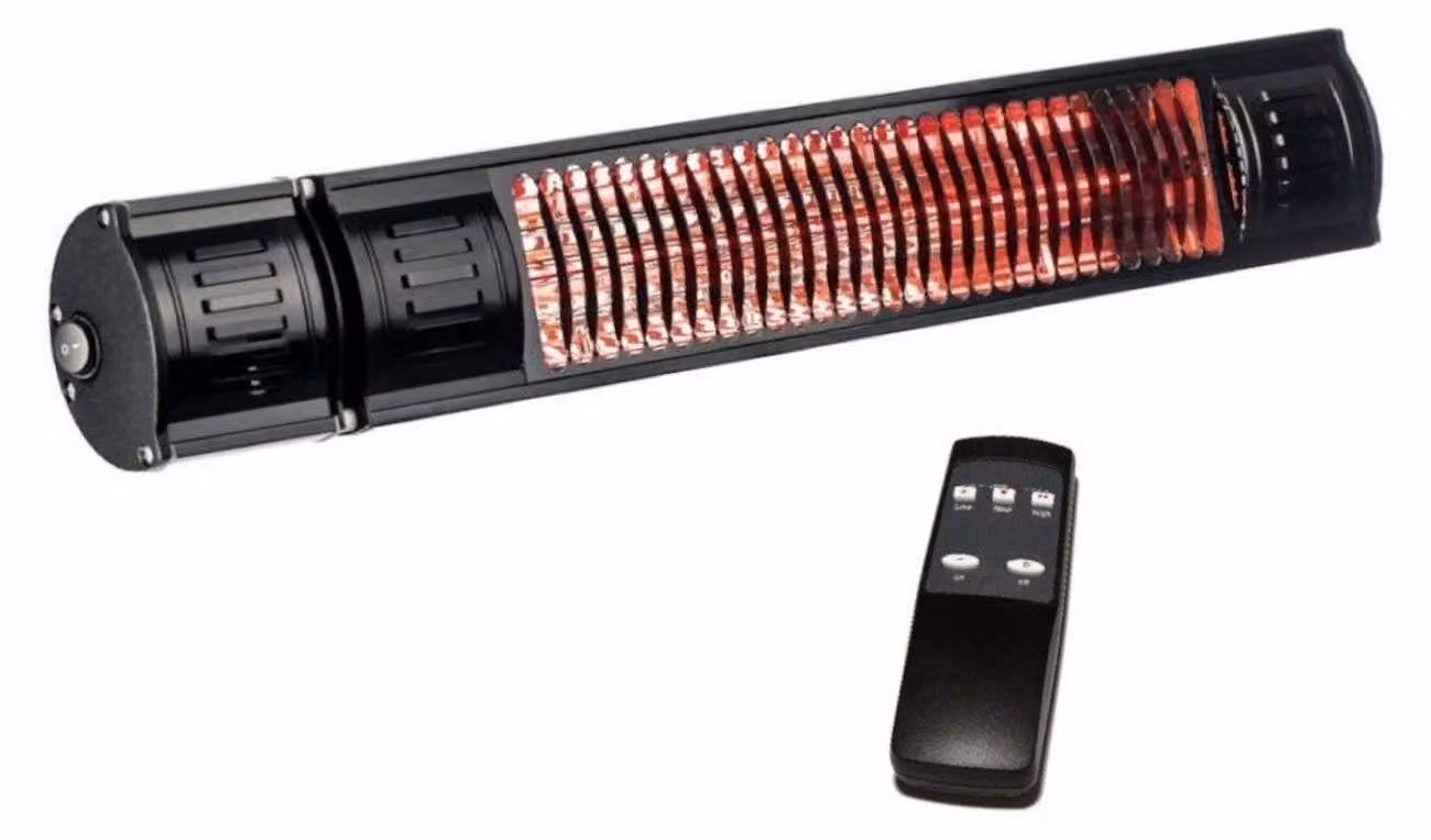 Riscaldatore a infrarossi da esterno - 2000 Watt - Montaggio a parete - Nero - Elettrico