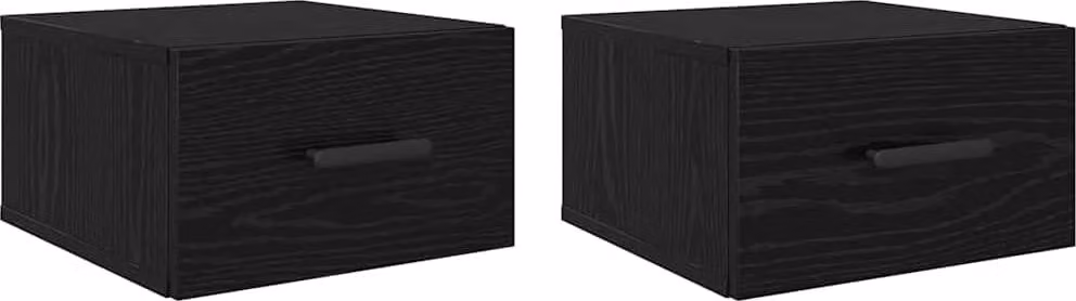 Armadio da Notte 2 pcs Rovere Nero 35 x 35 x 20 cm