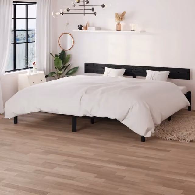 Giroletto vidaXL in legno massello di pino nero, dimensioni 180 x 200 cm – 1