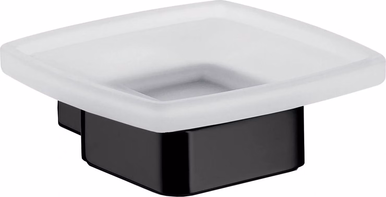 EMCO loft, portasapone, parte in vetro satinato, nero, 1 pz.