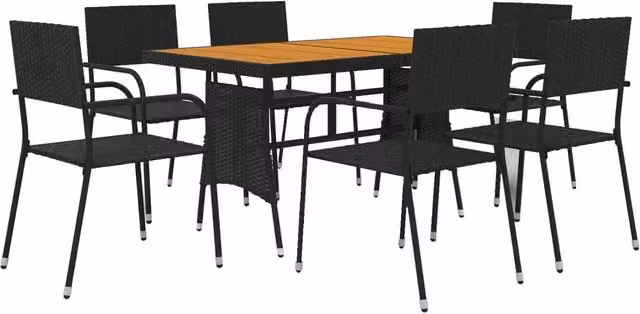 Set da pranzo da esterno 7 pz in polyrattan nero 02_0014687