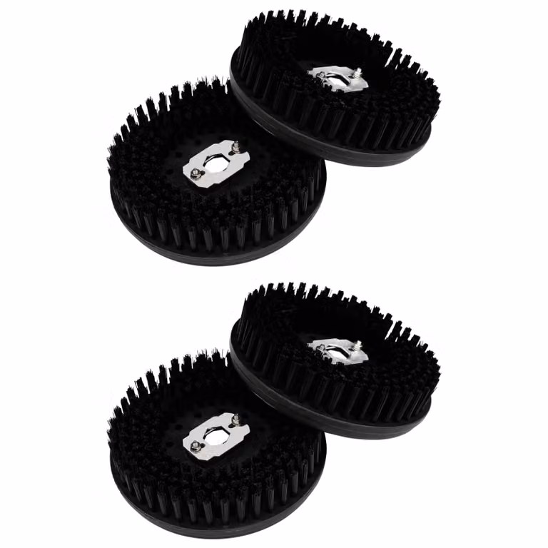 vidaXL Testina spazzola per lucidatrice 4 pz Ø 13 cm Nero PP e nylon
