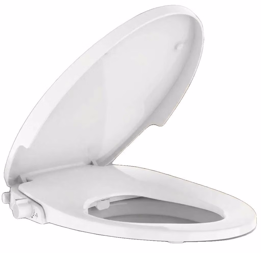 Sedile WC con bidet, doppio getto autopulente, pressione del getto regolabile, design allungato, coperchio a chiusura ammortizzata, sistema idroelettrico