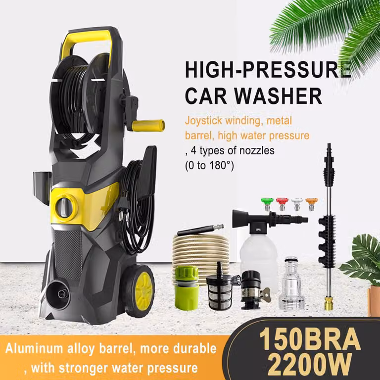 Idropulitrice elettrica 220V - Potenza 2200 W - Pressione 150 bar - Tubo flessibile da 10 metri