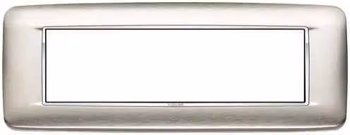 Placca Round 7M Eikon Vimar in Acciaio Inox Naturale Spazzolato Argento