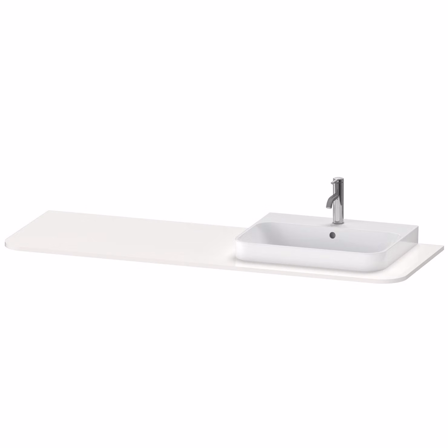 Console Duravit Happy D.2 Plus, 1600x550 mm, 1 découpe à droite, pour meuble sous-lavabo HP4944, HP4963, HP4973, HP031HR2222, HP031HR2222