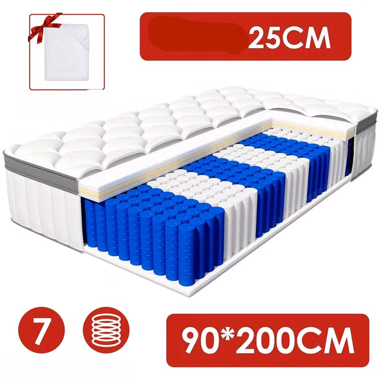 Matras a molle insacchettate - Materasso a 7 zone - Materasso matrimoniale - Materasso a molle
