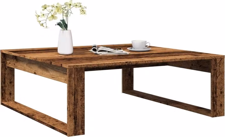 Maison Exclusive - Tavolino effetto legno antico 100x100x35 cm Materiale ligneo
