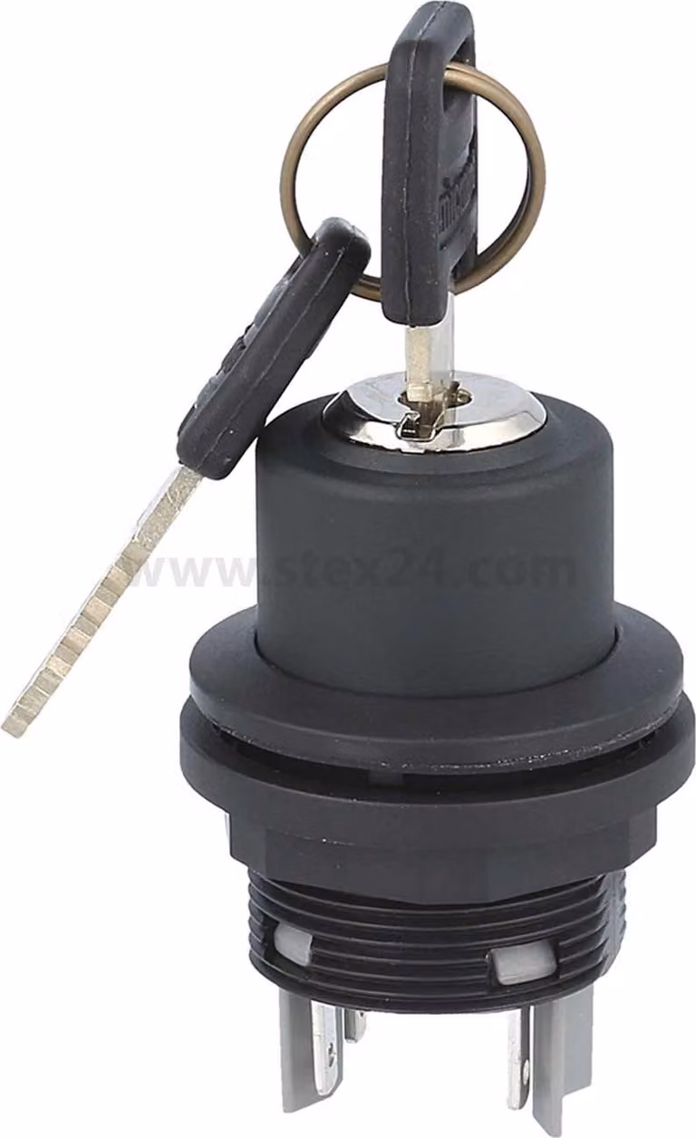 Georg Schlegel Tasto a chiave con arresto, 1Ö + 1S rotondo, SHORTRON connettore piatto 2,8 mm x 0,8 mm - 1 pezzo