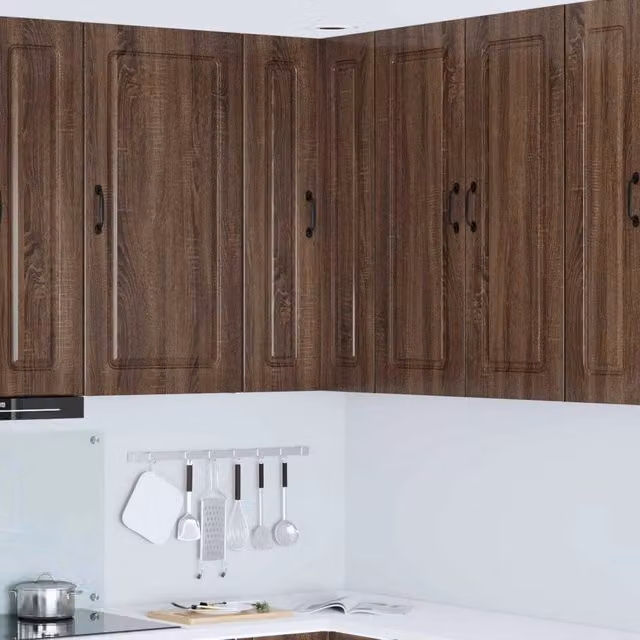 Armadio da cucina d'angolo moderno vidaXL in rovere marrone con ante a battente e ripiani interni L/P/H: 57 x 57 x 100 cm – 1