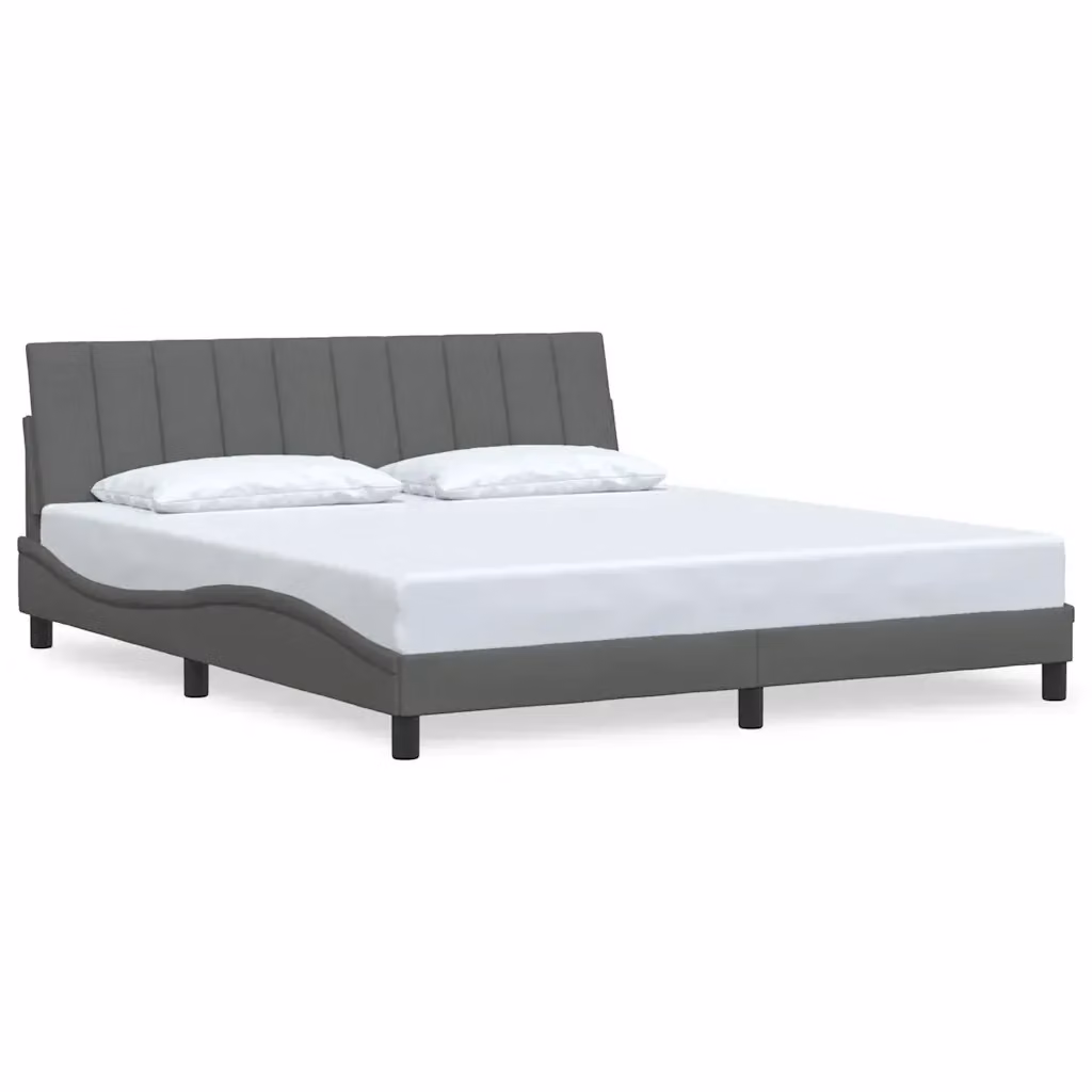 vidaXL Giroletto Hanko senza Materasso Grigio con Struttura Imbottita L 180 x P 200 cm – 2