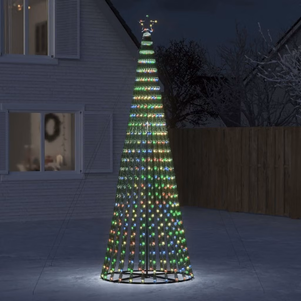 Albero di Natale a LED vidaXL, modello a cono multicolore con 688 LED RGB, Altezza: 300 cm
