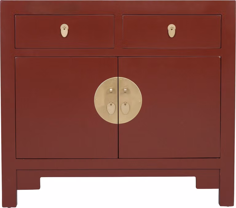 Mobile cinese Asianliving Rosso - Collezione Orientique W90xD40xH80cm Mobile cinese per matrimonio Mobile orientale Mobili asiatici