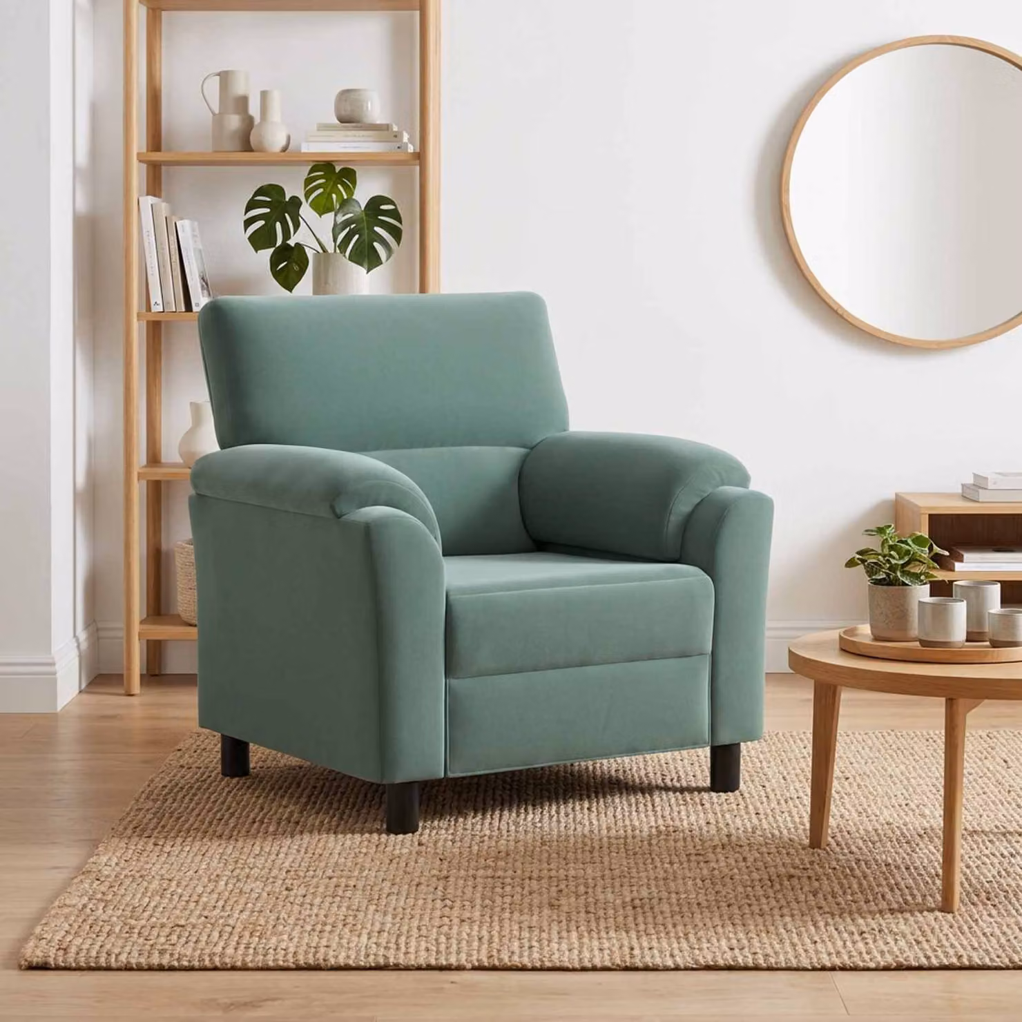 Divano moderno vidaXL in velluto verde per il tuo soggiorno L: 94 cm, P: 85 cm, H: 93 cm