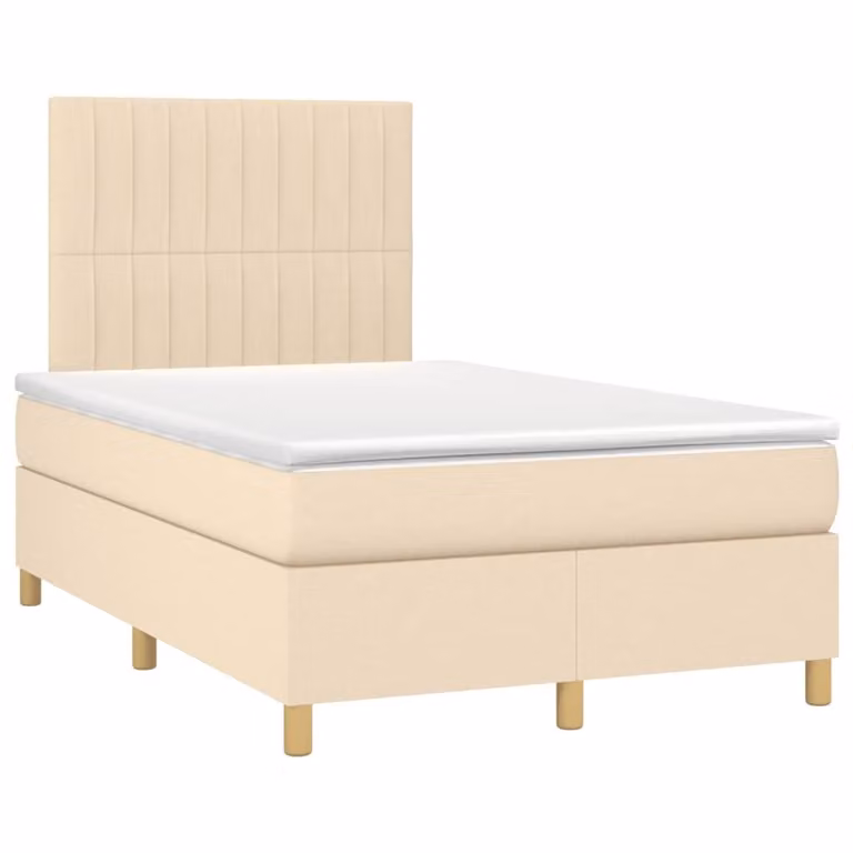 Maison Exclusive - Letto boxspring con materasso Crema 120x190 cm Tessuto