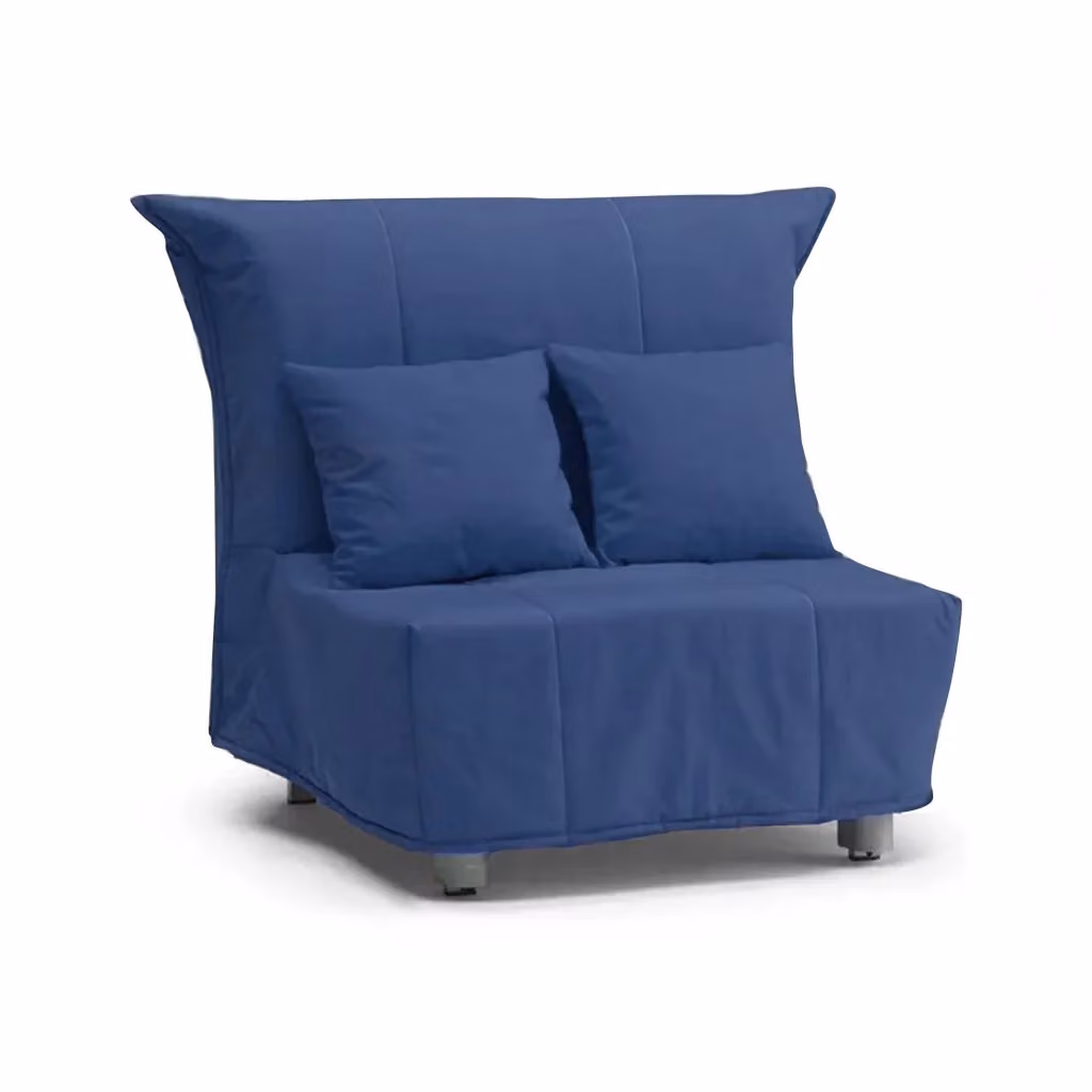 Poltroncina Andreou Talamo Italia, Poltrona Moderna con Braccioli e Ottoman Estendibile, Blu, L/P/H: 85 x 85 x 85 cm – 2