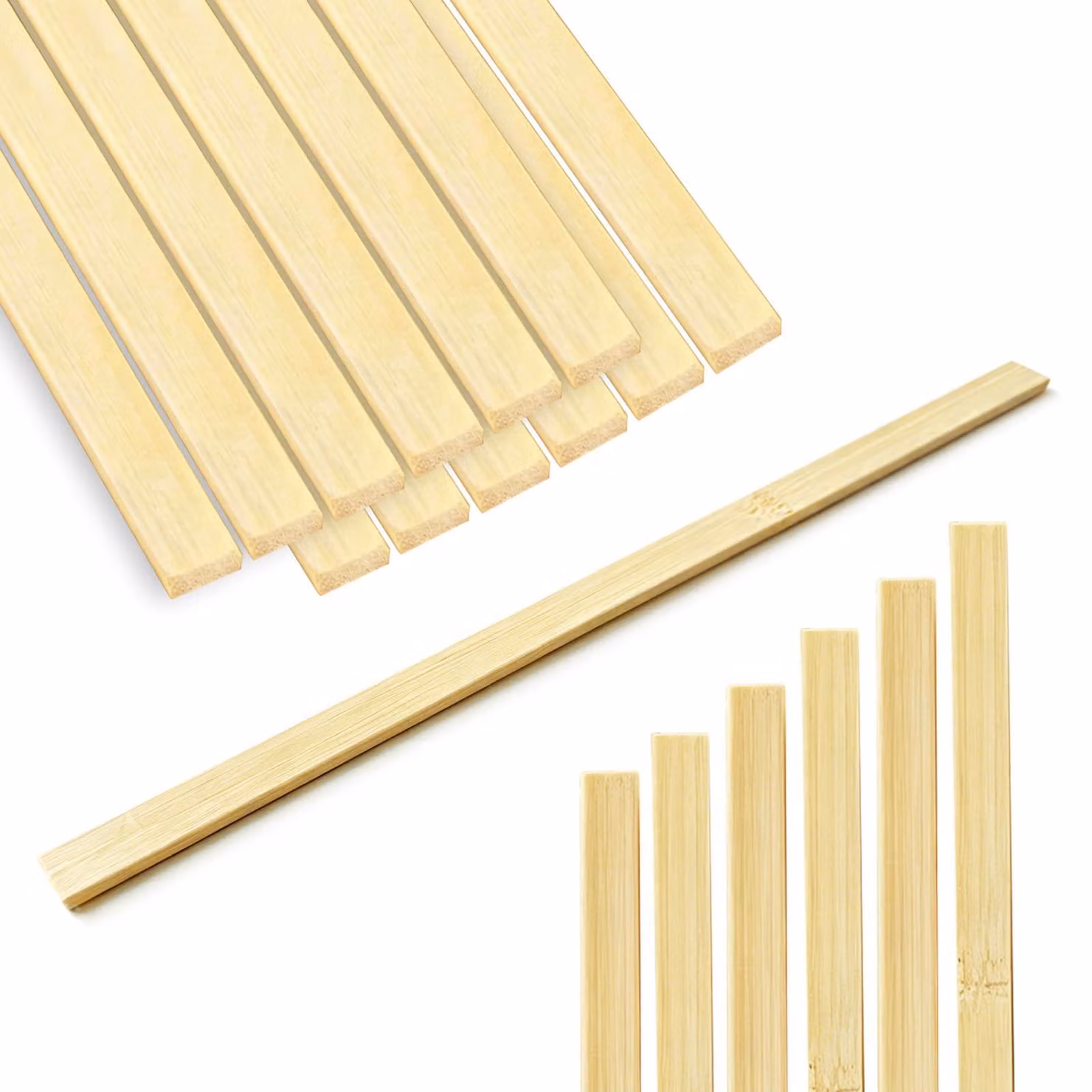 30 listelli in legno, 18x5x300 mm, bambù, legno per modellismo, bastoncini per mescolare