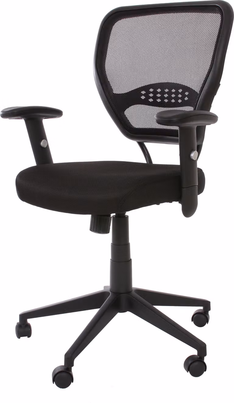 Sedia professionale per ufficio Seattle, sedia girevole per dirigenti, portata 150 kg, tessuto/tessuto ~ nero con braccioli