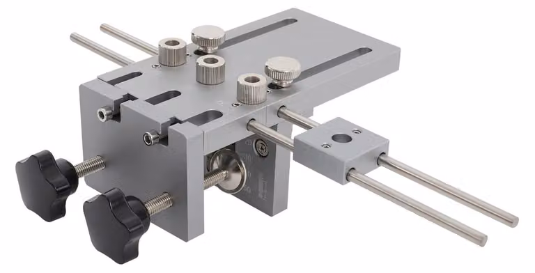 Localizzatore per fori in legno - Guida regolabile per la foratura di tasselli - Guida per la foratura da 6/8/10 mm - Profondità di foratura da 10 a 180 mm - Barra guida da 30 cm - Ideale per la lavorazione di mobili