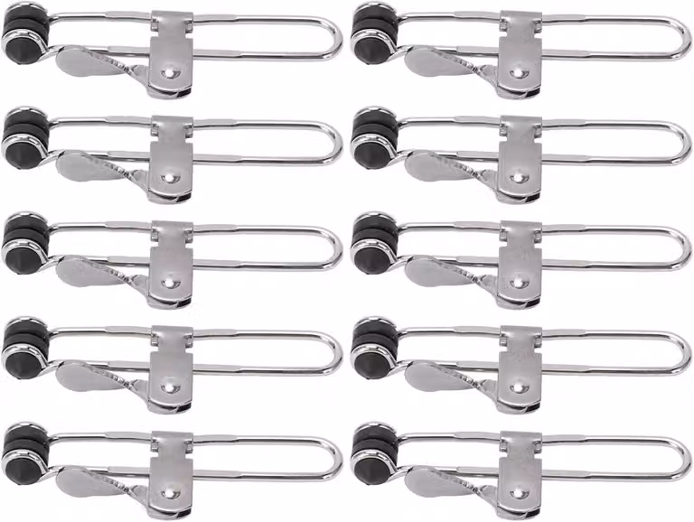 Morsetti per montaggio a soffitto, confezione da 10 pezzi - Meccanismo a leva - Acciaio inossidabile - Multifunzione - Per installazioni a soffitto - Fissaggio di linee orizzontali - Clip di montaggio